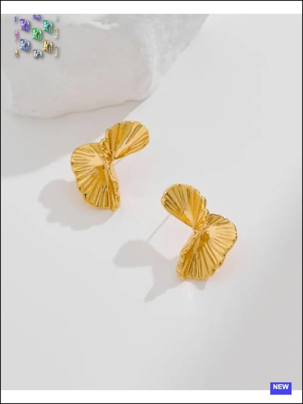 Gold Statement Flower Dangle Earrings Women Trendy Boho